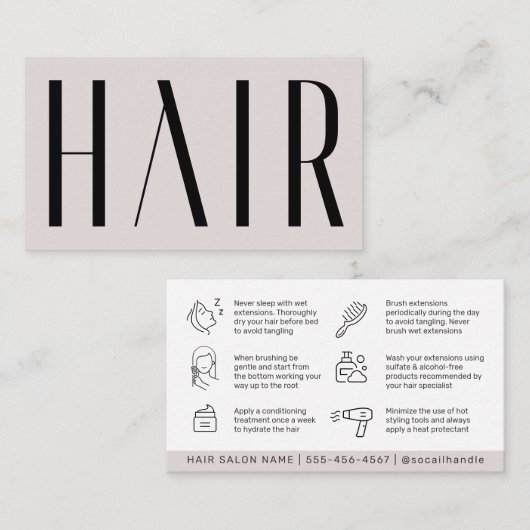 高級シンプルヘアの気に後の拡張気に管 名刺 (正面/裏面)