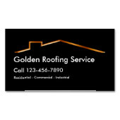 高級シンプル屋根葺き業務用カードマグネット マグネット名刺 (正面)