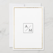 高級シンプル白金ゴールドの結婚葉 招待状 (裏面)