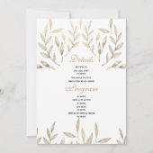 高級シンプル白金ゴールド葉詳細プログラム 招待状 (正面)