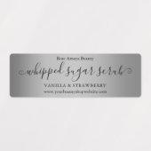 高級シンプル銀グラデーション水平 ラベル (デザイン2)