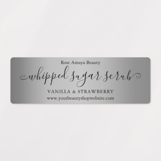 高級シンプル銀グラデーション水平 ラベル (デザイン1)