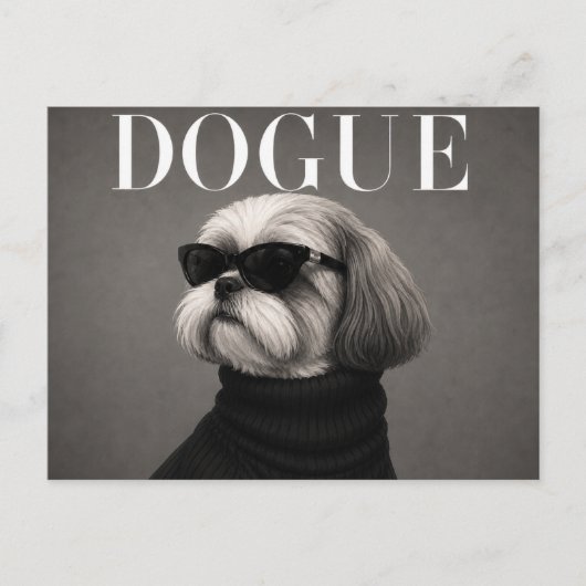 高級シーズー犬の肖像画 ポストカード (正面)
