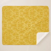 高級シームレスな金色のフローラ壁紙 シェルパブランケット (正面(横))