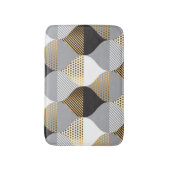 高級ジオメトリ：ブラック、金ゴールドパターン バスマット (正面縦)