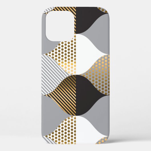 高級ジオメトリ:ブラック、金ゴールドパターン Case-Mate iPhoneケース (裏面)