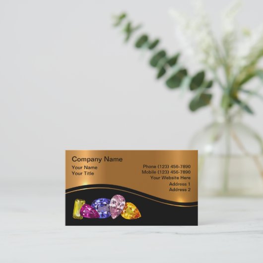 高級ジュエリーきらきら光る名刺 名刺 (スタンド正面)
