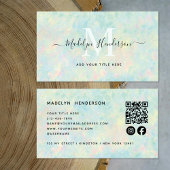 高級ジュエリーオパールQRコードソーシャルメディアモノグラム 名刺