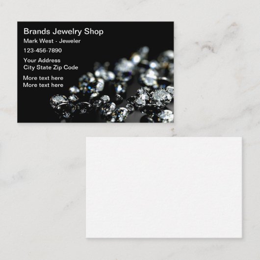 高級ジュエリーストア名刺 名刺 (正面/裏面)