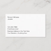 高級ジュエリーディーラーの名刺 名刺 (裏面)