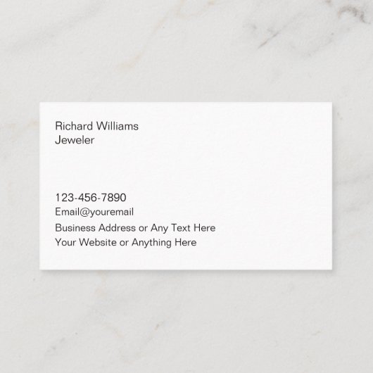 高級ジュエリーディーラーの名刺 名刺 (裏面)