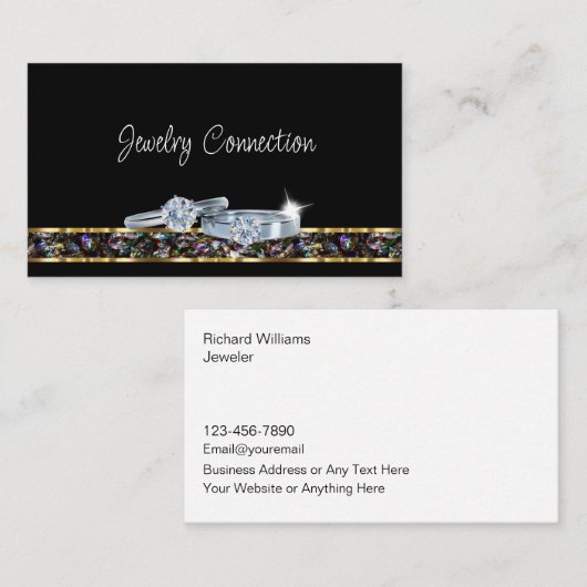 高級ジュエリーディーラーの名刺 名刺 (正面/裏面)