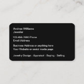 高級ジュエリーデザイナーリテールストア 名刺 (裏面)