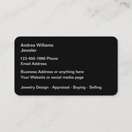 高級ジュエリーデザイナーリテールストア 名刺 (裏面)