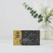 高級ジュエリーブラック金ゴールドQRコードソーシャルメディア 名刺 (スタンド正面)