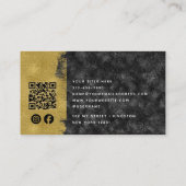 高級ジュエリーブラック金ゴールドQRコードソーシャルメディア 名刺 (裏面)