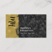 高級ジュエリーブラック金ゴールドQRコードソーシャルメディア 名刺 (正面)