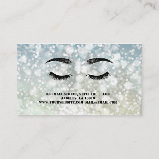 高級スイートシルバースパークリメイクアップビジネスカード 名刺 (裏面)