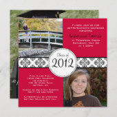 高級スクエア卒業発表 招待状 (正面/裏面)