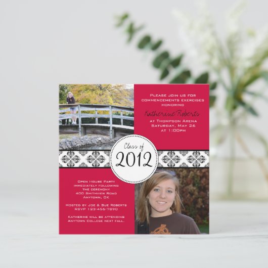 高級スクエア卒業発表 招待状 (スタンド正面)