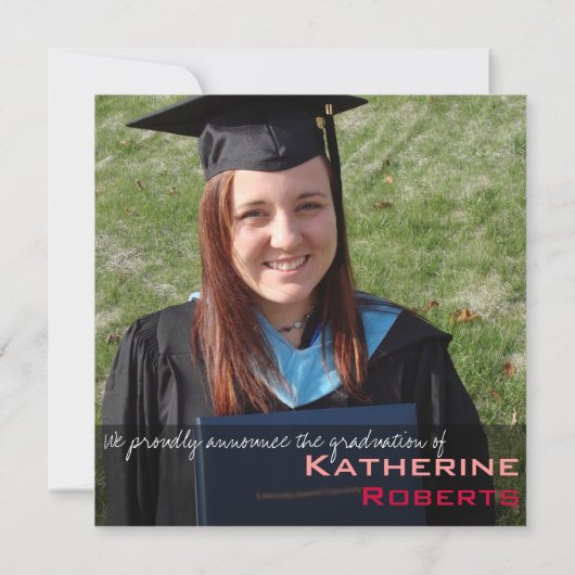 高級スクエア卒業発表 招待状 (裏面)