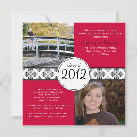 高級スクエア卒業発表 招待状 (正面)