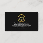 高級スタイリッシュ金ゴールド曲線波工事業者 名刺 (裏面)