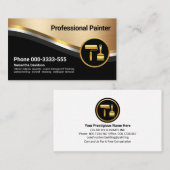 高級スタイリッシュ金ゴールド銀波画家 名刺 (正面/裏面)