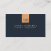 高級スタイリッシュ銅フェイク箔とブルー 名刺 (正面)