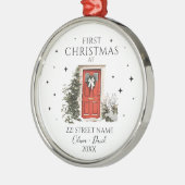 高級スタイルクリスマス編集可能アドレス新しいホーム メタルオーナメント (左)
