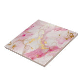 高級スタイルピンクと金ゴールドの大理石効果 タイル (側面)