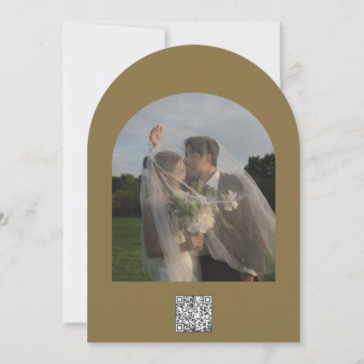 高級ストライプのアーチ結婚ズ 招待状 (裏面)