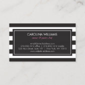 高級ストライプのカップケーキトリオベーカリー名刺 名刺 (裏面)