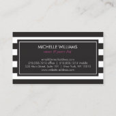 高級ストライプのマカフランスのロンTrioロゴベーカリー 名刺 (裏面)