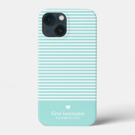 高級ストライプハートモノグラムのトレンディー Case-Mate iPhoneケース (裏面)