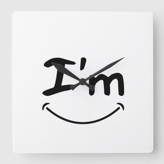 高級スマイル壁時計 スクエア壁時計 (正面)