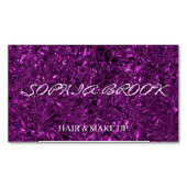 高級スミパーソナライズされたレ粉砕箔 マグネット名刺 (正面)