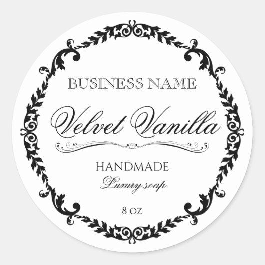 高級ソープ手作りラベル美しい業 ラウンドシール (正面)