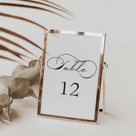 高級タイポグラフィ結婚のテーブル番号 出欠カード