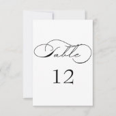 高級タイポグラフィ結婚のテーブル番号 出欠カード (正面)
