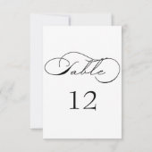 高級タイポグラフィ結婚のテーブル番号 出欠カード (裏面)