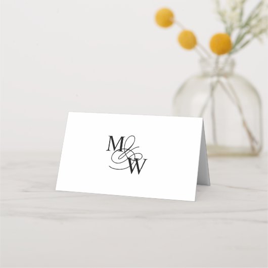 高級タイポグラフィ結婚座席表 プレイスカード (裏面)