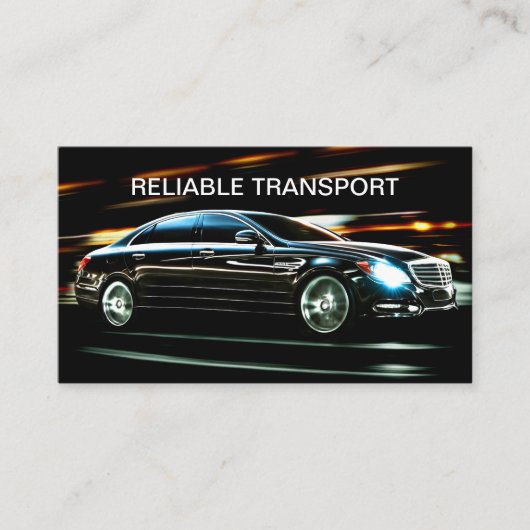 高級タクシーまたはUberの運転手の輸送 名刺 (正面)
