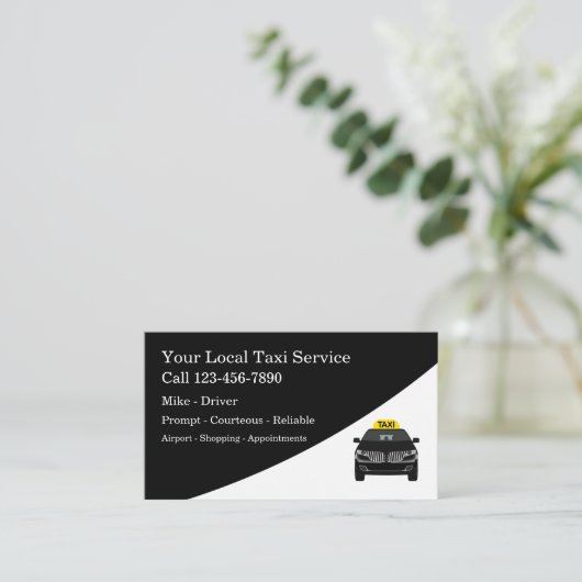 高級タモダンクシー運転手 名刺 (スタンド正面)