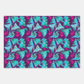 高級ターコイズフェイクグリッター格言ハットクリスマス ラッピングペーパーシート (正面3)