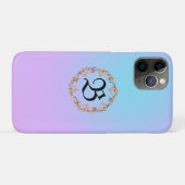 高級ターコイズフローラグラデーションモノグラム名 Case-Mate iPhoneケース (裏面(横))