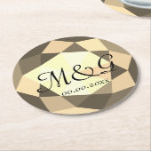 高級ダイヤモンドジェムストーンのカスタムウェディングコースター ラウンドペーパーコースター (アングル)