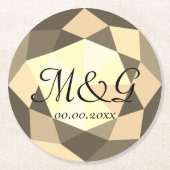 高級ダイヤモンドジェムストーンのカスタムウェディングコースター ラウンドペーパーコースター (正面)