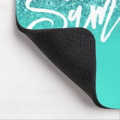 高級ティール(緑がかった色)グリッターターコイズグラデーションパーソナライズされた マウスパッド (コーナー)