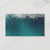 高級ティール(緑がかった色)グリッタードッグポーペットグルーミングサービス 名刺 (裏面)